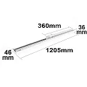 ISOLED 3-phase linear luminaire 120cm, suitable for offices, fixed optics, 40W 3000K 4200lm 110°, white