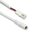 Round plug adapter female to MiniAmp female, IP20, 2 poles, max. 3A, 10cm, white