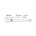 Round plug adapter female to MiniAmp female, IP20, 2 poles, max. 3A, 10cm, white