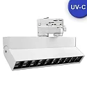 3-Phasen Schienenstrahler UV-C 270nm, 10W, 50°, drehbar und schwenkbar, Weiß matt