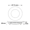 ISOLED LED Einbauleuchte LUNA MiniAMP, indirektes Licht, Ø 7.5cm, 24V DC, dimmbar, Aluminium, weiß, 4W 2700K 175lm 120°