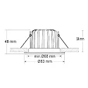 ISOLED LED Einbauleuchte Sys68 MiniAMP, IP52, Ø 8.3cm, 24V DC, CRi >92, schwenkbar 30°, dimmbar, 5W 2700K 480lm 60°, Alu gebürstet