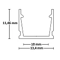 ISOLED LED Aufbauprofil / Einbauprofil SURF10, Aluminium, 200cm, Alu eloxiert