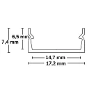 LED Aufbauprofil PURE14 S, Aluminium, 200cm, Schwarz RAL 9005