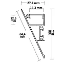 ISOLED LED surface mount profile HIDE TRIANGLE, wedge shape, indirect lightbeam, aluminium, 200cm, anodized aluminium