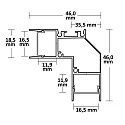ISOLED LED corner profile HIDE ANGLE, for 2 LED strips, 2x indirect (90°), aluminium, 200cm, anodized aluminium