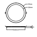 ISOLED LED Downlight, 12W, rund, ultra flach, silber, warmweiß, dimmbar