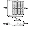 ISOLED LED Flutlicht 900W, IP66 IK10, asymmetrisch, variabel, 1-10V dimmbar, Trafo extern, 4000K 125000lm, breit 130° / frontal 40°