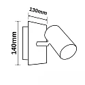 ISOLED Spot-Wandleuchte mit Schalter, GU10 (exkl.), drehbar, schwenkbar, Schwarz