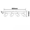 ISOLED Deckenstrahler-Leiste, 4_flammig, 4x GU10 (exkl.), drehbare, neigbar, Schwarz matt