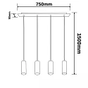 ISOLED Hängeleuchte mit Spots, 4-flammig, 4x GU10 (exkl.), mit 150cm Seilabhängungen, Schwarz