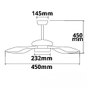 ISOLED LED Deckenventilator 3-flügelig, 3 Stufen, Links-Rechtslauf, 18W 4000K 990lm 120°, inkl. Fernbedienung, braun