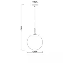 ISOLED Hängeleuchte INFINITY SMOKY GLASS 25, rund, 1-flammig, E27 (exkl.), Stahl schwarz / Rauchglas