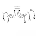 ISOLED Hängeleuchte SPIDER 1, 5x E27 (exkl.), 5 Kabel à 150-200cm, Metall, schwarz