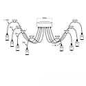 ISOLED Hängeleuchte SPIDER 1, 8x E27 (exkl.), 8 Kabel à 150-350cm, Metall, schwarz