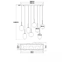 ISOLED Hängeleuchte SMOKY GLASS, 8-flammig, 8x E27 (exkl.), Stahl schwarz / Rauchglas