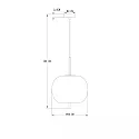 ISOLED Hängeleuchte INFINITY SMOKY GLASS 25, rund, 1-flammig, E27 (exkl.), Stahl schwarz / Rauchglas