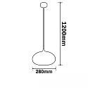 ISOLED Hängeleuchte INFINITY OVAL, 1-flammig, E27 (exkl.), Metall schwarz / Glas Chrom