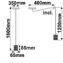 ISOLED Aufbau-Hängeleuchte RUND, IP20, Ø 35cm mit 3 Haken, 3x Fassung E27 (Leuchtmittel exkl.), 160cm Kabel, Stahl, schwarz matt