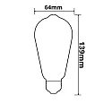 ISOLED lamp Edison pear shape VINTAGE LINE EDISONBULB ST64 switchable ST64 E27 3,8W 200lm 2200K 360° CRI >90 