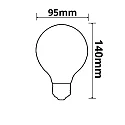ISOLED LED Deko-Filament Globeform VINTAGE LINE ROUNDBULB 95, E27, 4W 2200K 90lm 360°, CRi >85, schaltbar, Glas Smoky