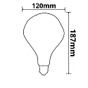 ISOLED LED Deko-Filament Globeform VINTAGE LINE ROUNDBULB A125 UNREGULAR, E27, 4W 2200K 120lm 360°, CRi >85, schaltbar, Smoky klar