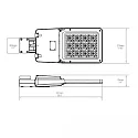 LED STREET LIGHT GR60, IP66, 1-10V dimmbar, mit Aufnahme für Ausleger DN45, 3000K 8700lm 90°