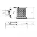 ISOLED LED STREET LIGHT GR100, IP66, 1-10V dimmbar, mit Aufnahme für Ausleger DN60, 4000K 14500lm 90°