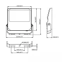 LED Fluter HEQ, IP66, 100W, symmetrisch, Kabel offen, schwenkbar, 5700K 14150lm 110°