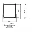 ISOLED LED Fluter HEQ, IP66, 240W, symmetrisch, Kabel offen, schwenkbar, 5700K 33650lm 110°