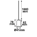 ISOLED Pendelabhängung, 1x E27 Fassung, mit offenem Kabelende, schwarz, Pendel 160cm