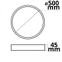 LED Deckenleuchte PRO, Ø 50cm, 36W, ColorSwitch 2700K|3000K|4000K, dimmbar, Schwarz