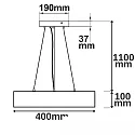 ISOLED LED Hängeleuchte, Ø 40cm, 28W ColorSwitch 3000|3500|4000K 1670lm 120°, dimmbar, Schwarz