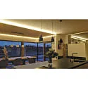 ISOLED pendant luminaire INFINITY WHITE GLASS ROUND ribbed, with open cable, 2-pole E27 IP20, black dimmable