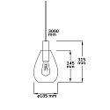 ISOLED Pendelleuchte INFINITY SMOKY GLASS, Ø 18.5cm / L 24.5cm, E27 (exkl.), offenes Kabel 300cm