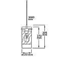 ISOLED pendant luminaire INFINITY SMOKY CURLED GLASS cylindrical, with open cable, 2-pole E27 IP20, black dimmable