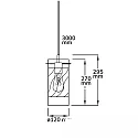 ISOLED pendant luminaire INFINITY SMOKY CURLED GLASS cylindrical, with open cable, 2-pole E27 IP20, black dimmable