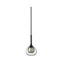 Pendelleuchte INFINITY CLEAR / BLACK, Doppelschirm, E14 (exkl.), offenes Kabel 300cm, innen Rauchglas / außen Klarglas