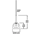 Pendelleuchte INFINITY CLEAR / BLACK, Doppelschirm, E14 (exkl.), offenes Kabel 300cm, innen Rauchglas / außen Klarglas