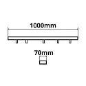 ISOLED Deckenbaldachin LANG, IP20, Stahl, schwarz, 4-fach Abhängung, 100 x 7cm