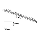 ISOLED FastFix LED Linearsystem S Modul, IP40, 150cm, 25-75W 4000K, Linsenoptik, DALI dimmbar, 25° links/25° rechts