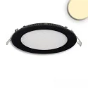 LED Downlight, rund, 9W, CRI90, IP42, ultraflach, blendungsreduziert, dimmbar, 3000K, schwarz
