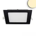 LED Downlight, eckig, 15W, CRI90, IP42, ultraflach, blendungsreduziert, dimmbar, 3000K, schwarz