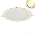 LED Downlight, rund, 225mm, 18W, Colorswitch 3000|3500|4000K, IP42, ultraflach, dimmbar, weiß