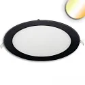 LED Downlight, rund, 300mm, 24W, Colorswitch 3000|3500|4000K, IP42, ultraflach, dimmbar, schwarz