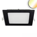 LED Downlight, eckig, 225mm, 18W, Colorswitch 3000|3500|4000K, IP42, ultraflach, dimmbar, schwarz