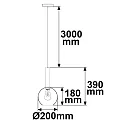 pendant luminaire INFINITY BLACK ROUND GLASS 20CM round E27 IP20, smoky colour, black dimmable