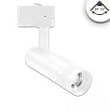 LED 3-Phasen Spot-Strahler, IP20, 8W, fokussierbar 20°-55°, CRi>90, kardanisch, dimmbar, 4000K 640lm, weiß matt