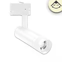 LED 3-Phasen Spot-Strahler, IP20, 8W, fokussierbar 20°-55°, CRi>90, kardanisch, dimmbar, 3000K 600lm, weiß matt
