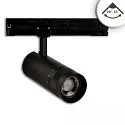 LED 3-Phasen Spot-Strahler, IP20, 24W, fokussierbar 20°-55°, CRi>90, kardanisch, schaltbar, 4000K 2050lm, schwarz matt